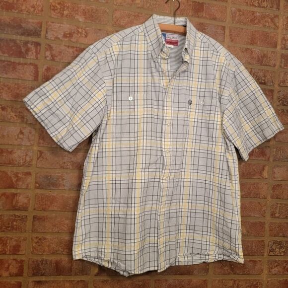 George Strait Wrangler plaid short sleeve shirt XL - Picture 1 of 3